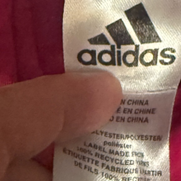 Adidas Kids Fuchsia Hoodie with Multicolor Logo - Picture 3 of 5